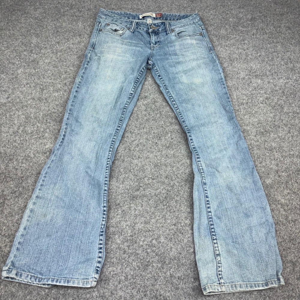 Aeropostale Hailey Skinny Flare Jeans Womens 7/8 Blue Denim Low Rise Light Wash